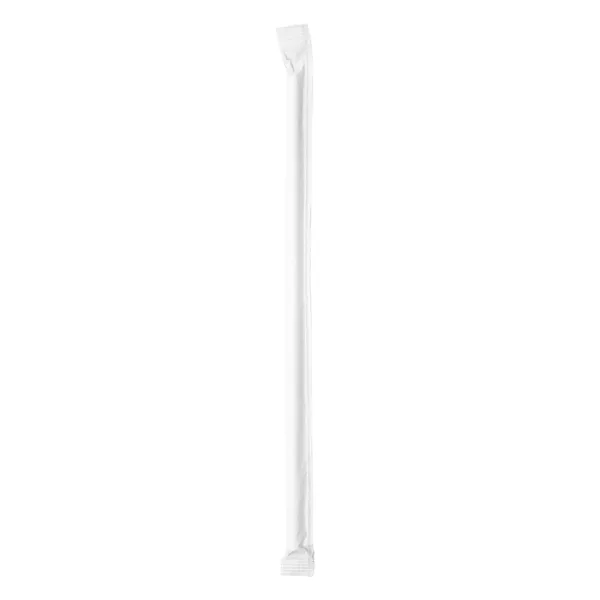 Pajitas enfundadas de papel blancas rectas