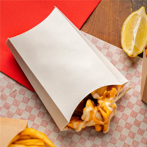 Cajetilla para patatas fritas cartón blanco "THEPACK"