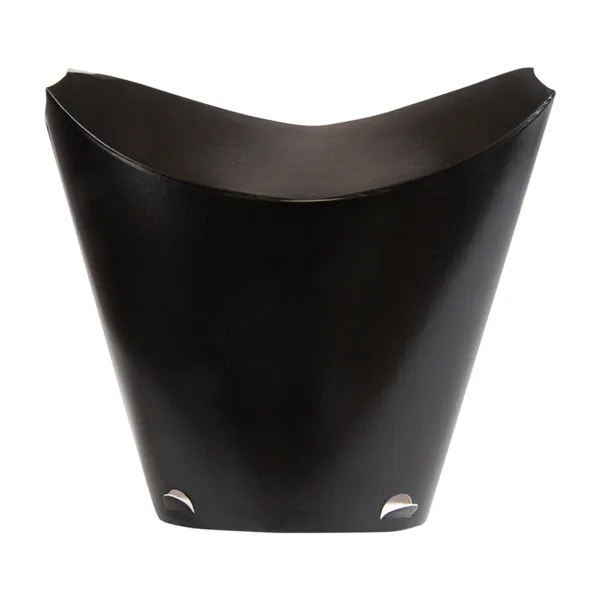Vasos de cartoncillo negro con cierre para patatas fritas