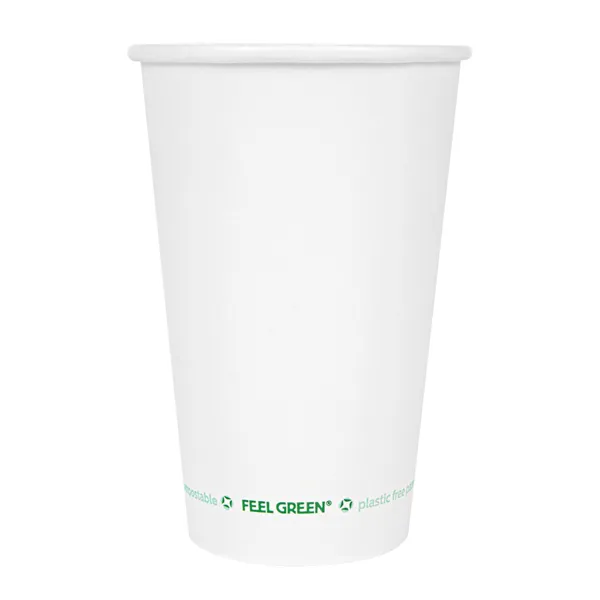 Vasos de cartón blanco bebidas frías "PLASTIC FREE"