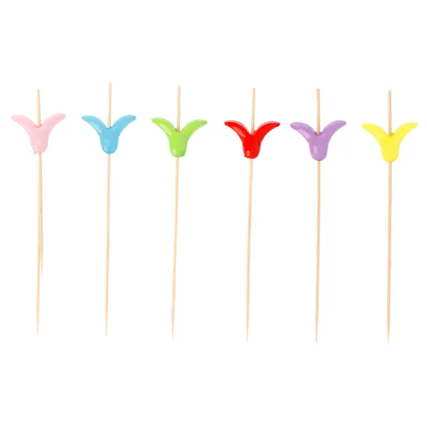 Picks de bambú en forma de Tulipán