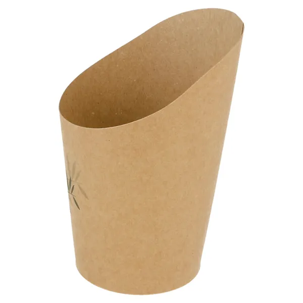 Vasos de cartón kraft abiertos para fritos "FEEL GREEN"