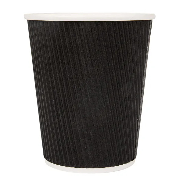 Vasos de cartón negro para café doble revestimiento