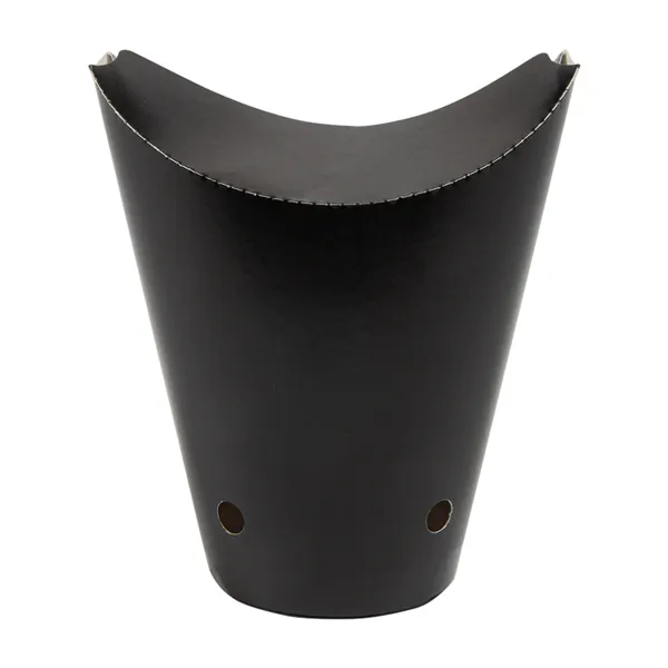 Vasos de cartoncillo negro con cierre para patatas fritas