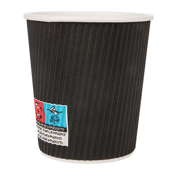 Vasos de cartón negro para café doble revestimiento