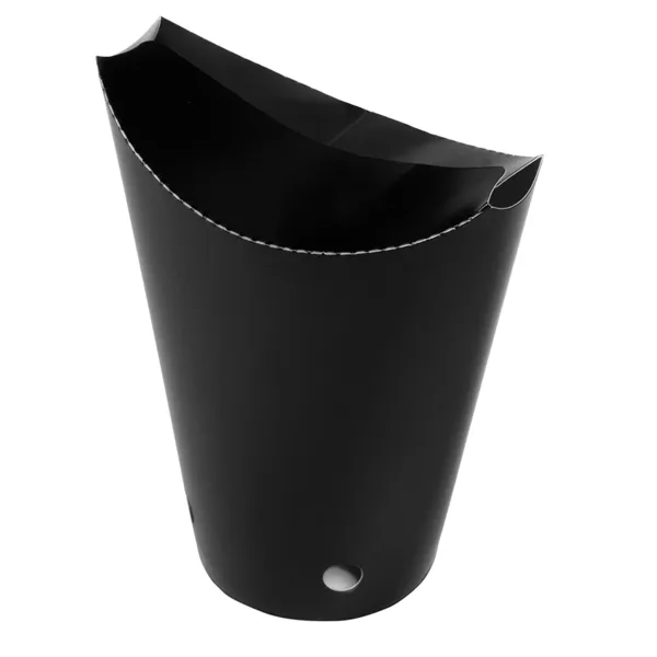Vasos de cartoncillo negro con cierre para patatas fritas
