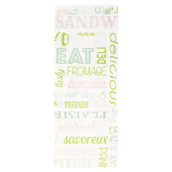Bolsa para sándwiches papel blanco diseño verde "PAROLE"
