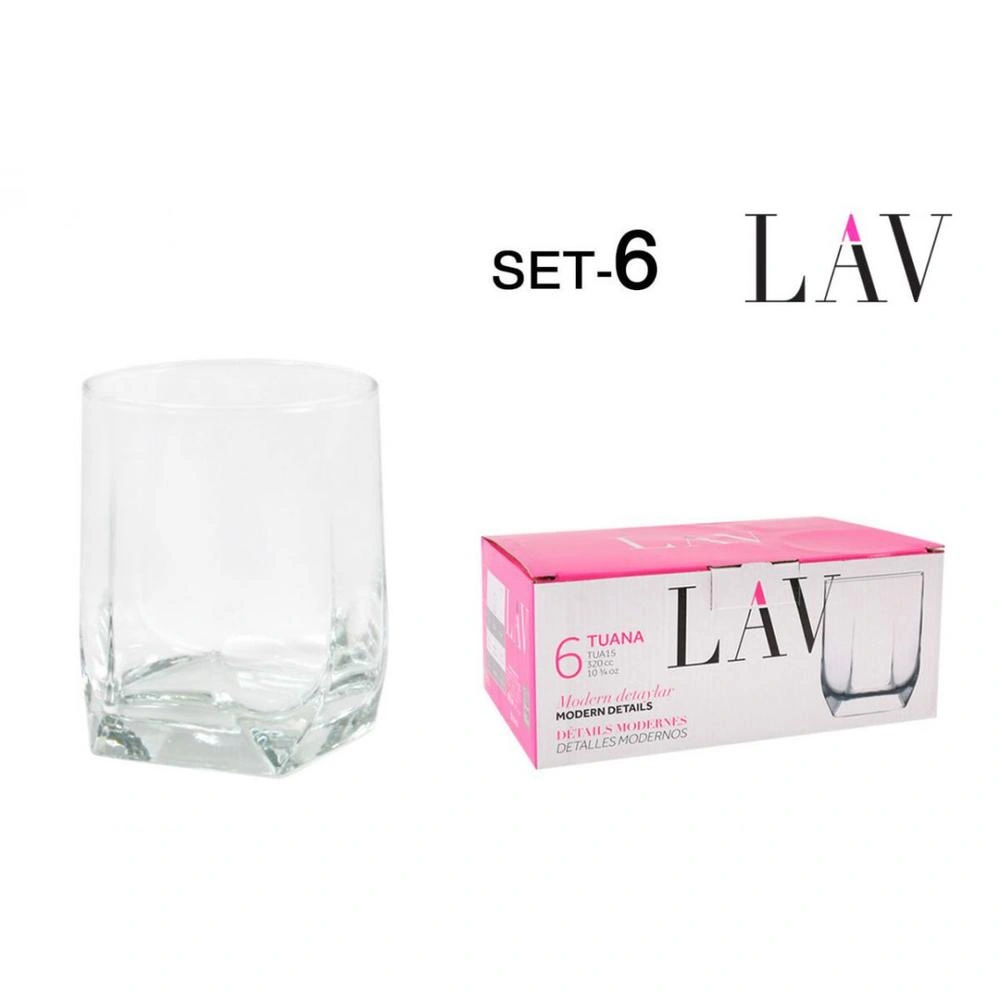 Set 6 Vasos Agua 320Cc Tuana Vidrio