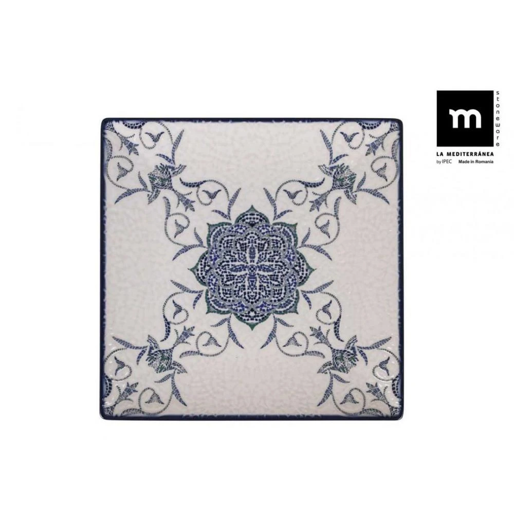 Plato Llano 24X24 Cm Rosetta Elite Brillo Porcelana