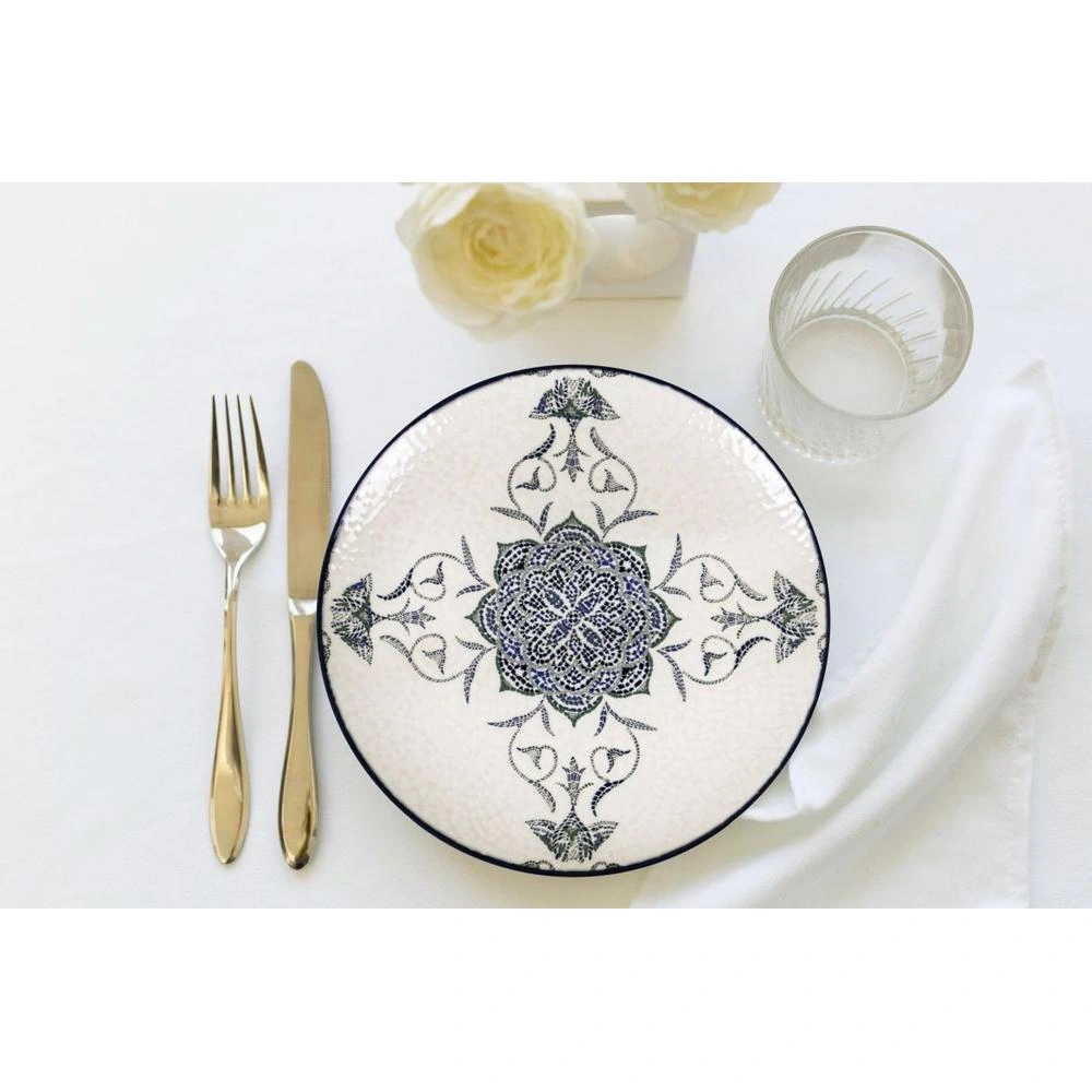 Fuente Porcelana Decorada Rectangular Rosetta