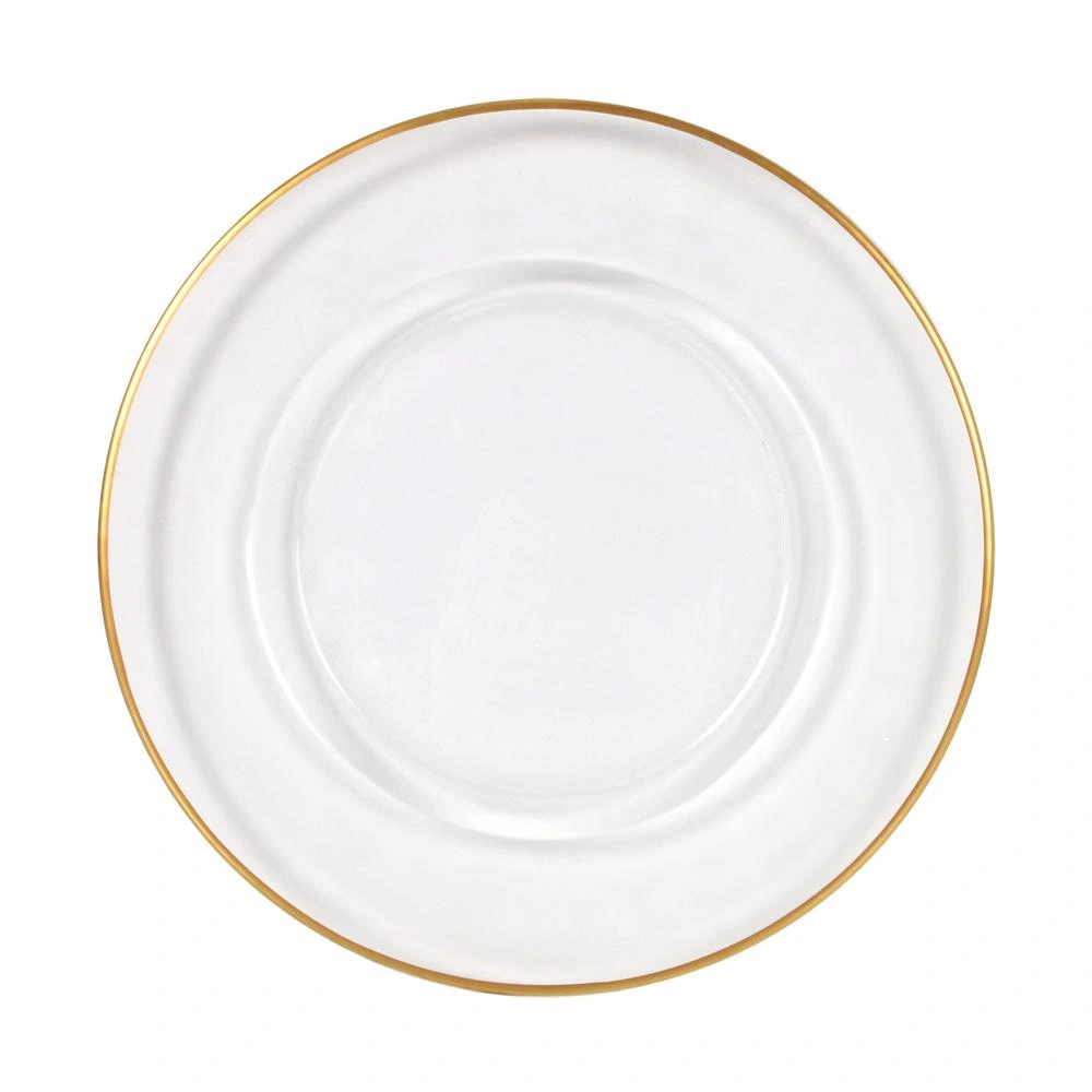 Plato Presentacion Dorado Biznaga 33X3Cm Vidrio